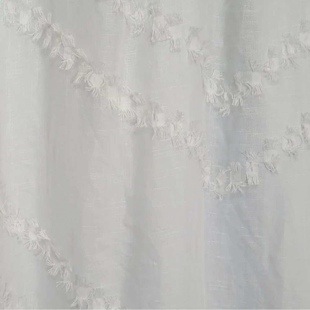 Pillowfort White Flocked Curtain
